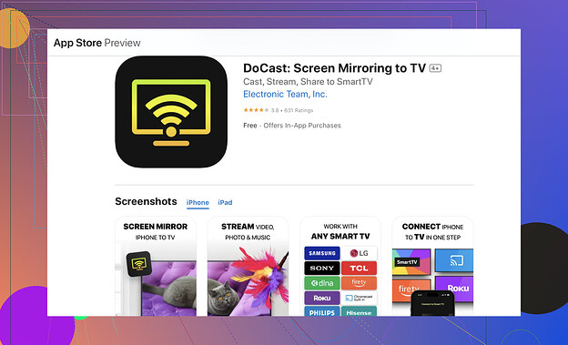 DoCast Screen Example 1